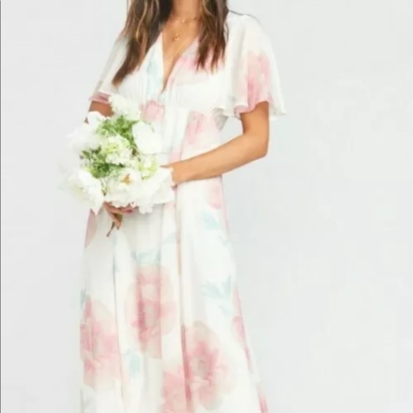 Show Me Your MuMu Faye Flutter Dress Floral Large - Picture 2 of 10